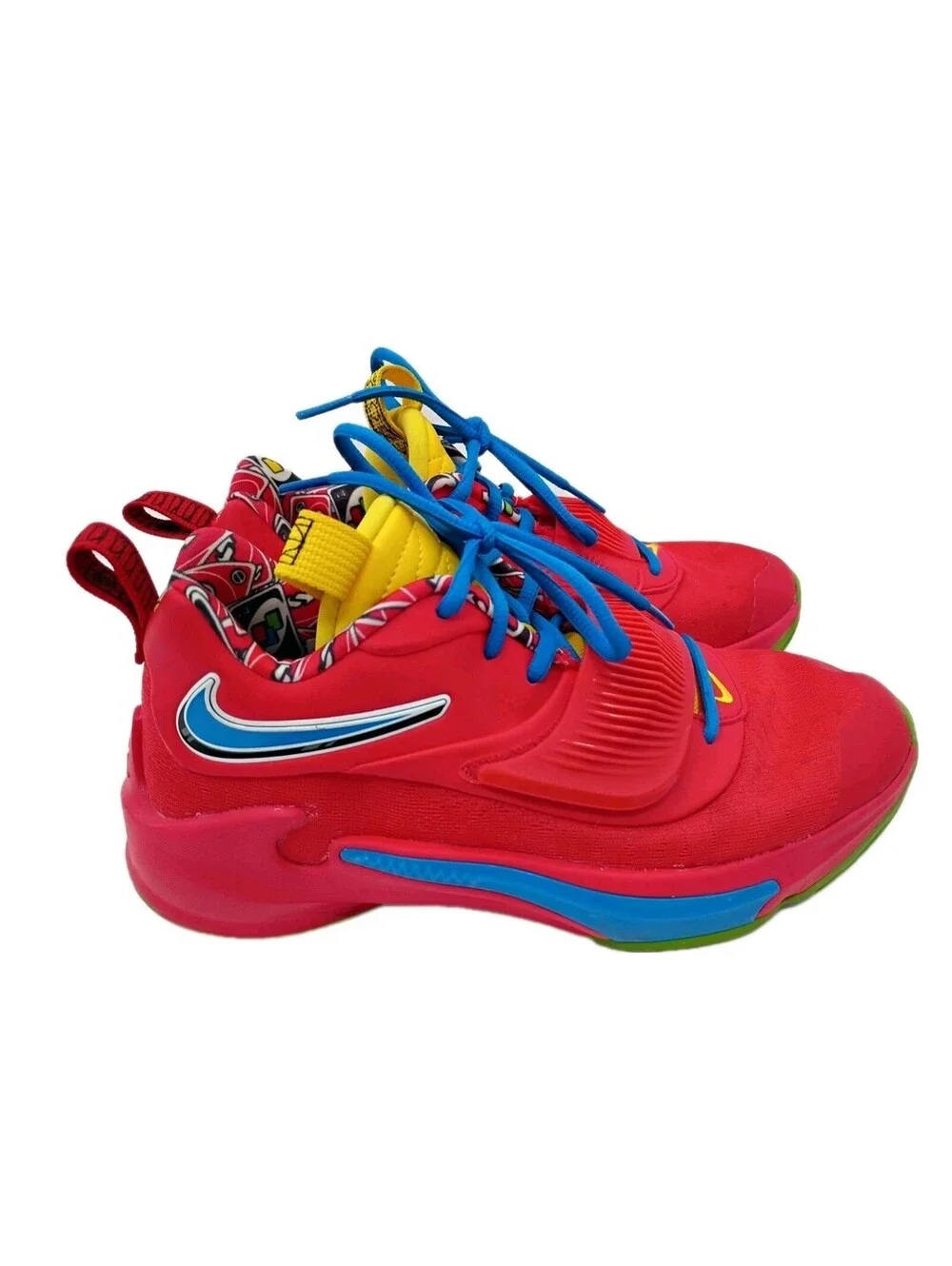 Nike Zoom Freak 3 UNO Shoes Youth 6.5 Red Blue Green Basketball DD0331-600 Boys